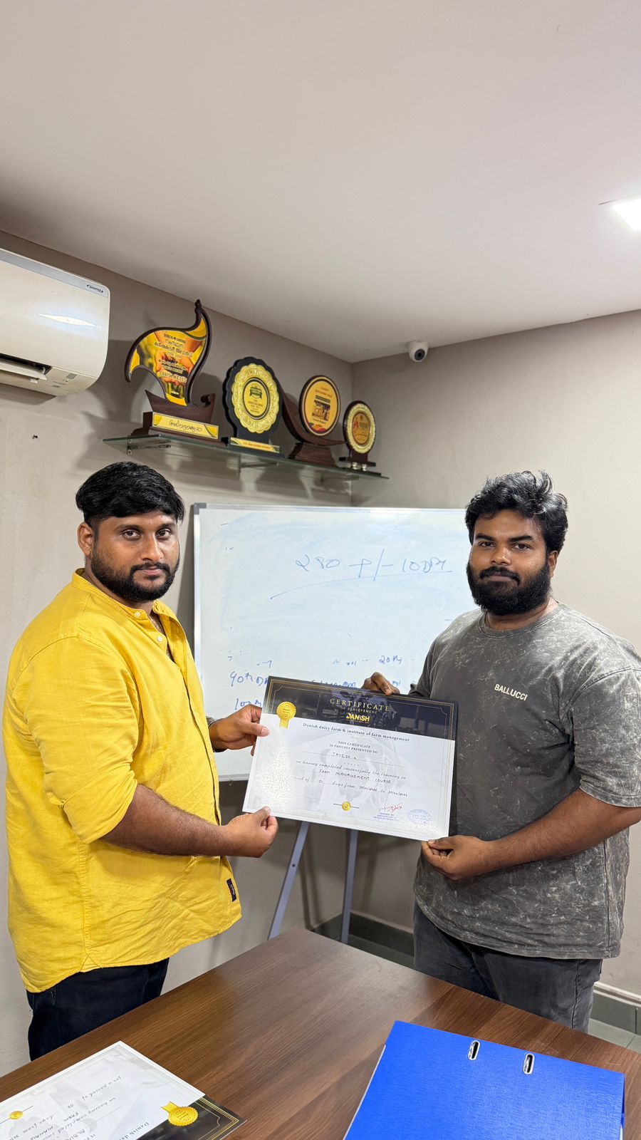 Dairy farm training certificate moment
